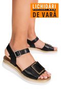 SANDALE NEGRE PIELE NATURALA SS7773