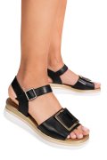 SANDALE NEGRE PIELE NATURALA SS7773