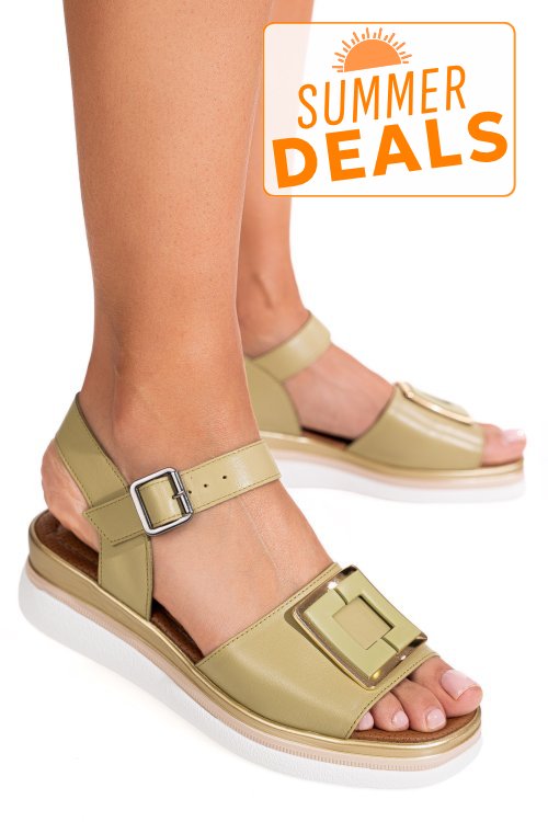 Sandale olive piele naturala ss7773