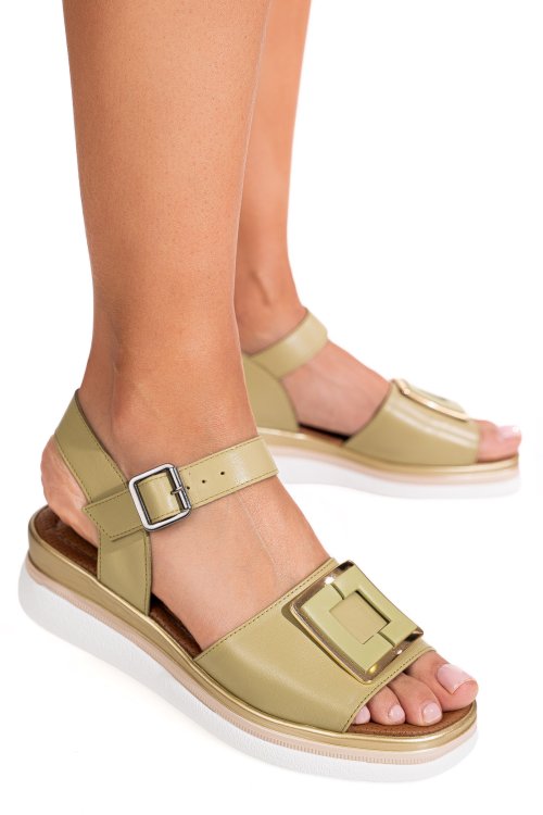 Sandale olive piele naturala ss7773