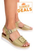 SANDALE OLIVE PIELE NATURALA SS7773