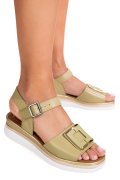 SANDALE OLIVE PIELE NATURALA SS7773
