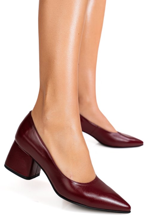 Pantofi visinii piele naturala 5s77002