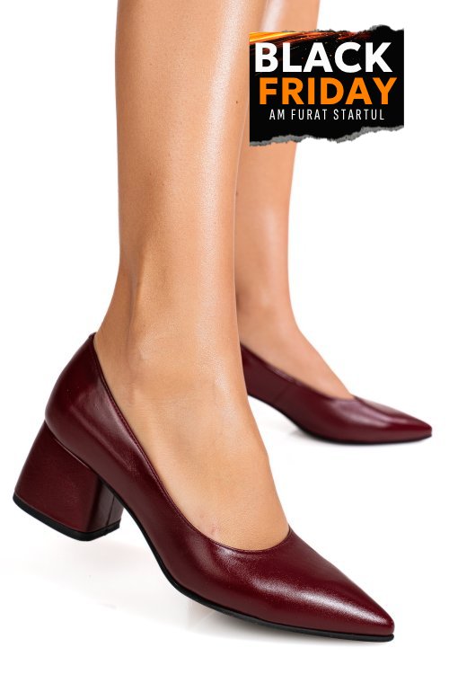 Pantofi visinii piele naturala 5s77002