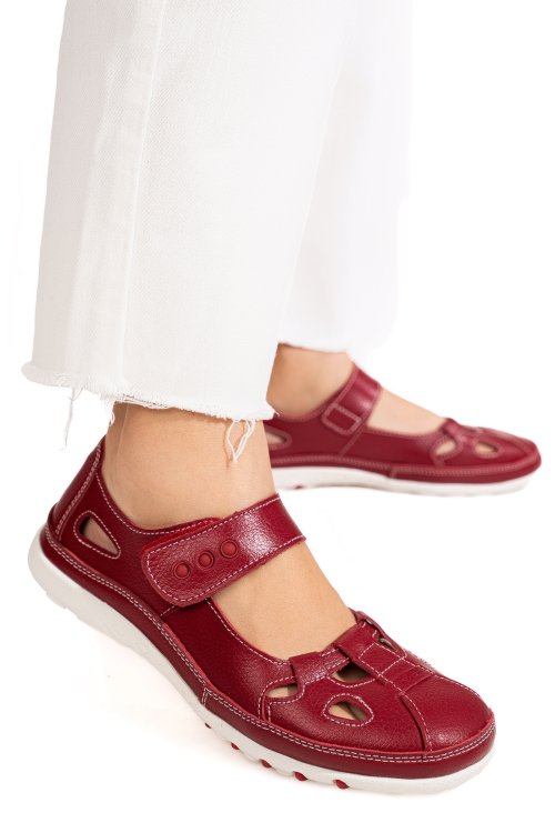 Espadrile rosii piele naturala 5sp131