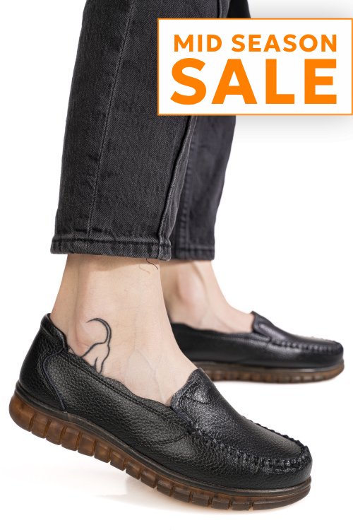 Mocasini negri piele naturala 7sp2003
