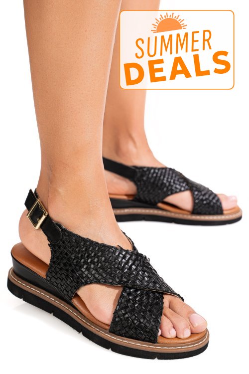 Sandale negre piele naturala ts77im-a3741