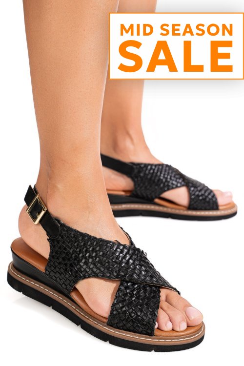 Sandale negre piele naturala ts77im-a3741
