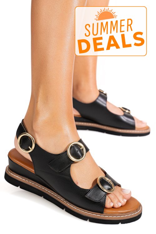 Sandale negre piele naturala ts77im-a3753