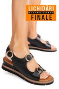 SANDALE NEGRE PIELE NATURALA TS77IM-A3753