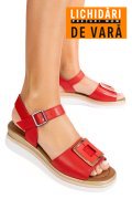 SANDALE ROSII PIELE NATURALA SS7773