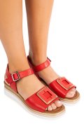 SANDALE ROSII PIELE NATURALA SS7773