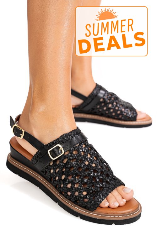 Sandale negre piele naturala ts77im-a3751