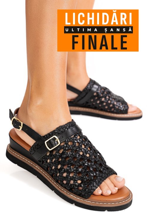 Sandale negre piele naturala ts77im-a3751