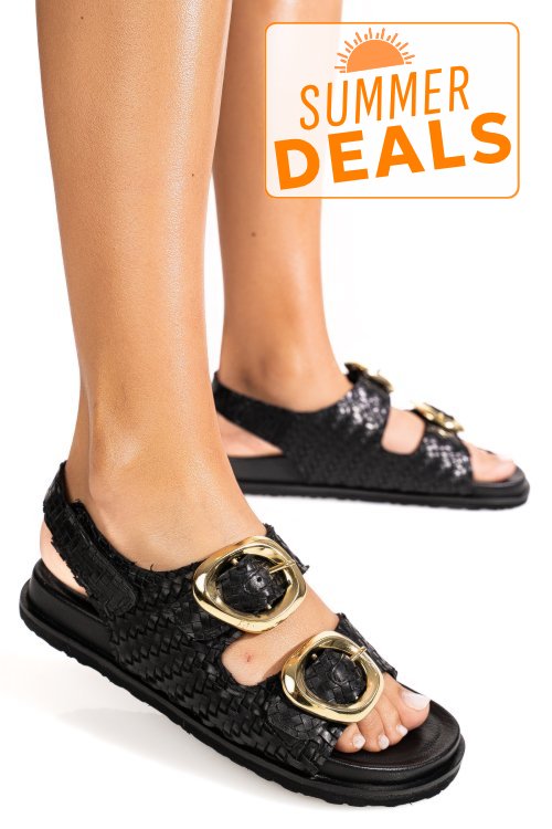 Sandale negre piele naturala ts77im-a4110