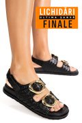 SANDALE NEGRE PIELE NATURALA TS77IM-A4110