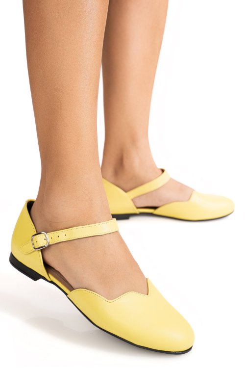 Balerini galbeni piele naturala 3s7719