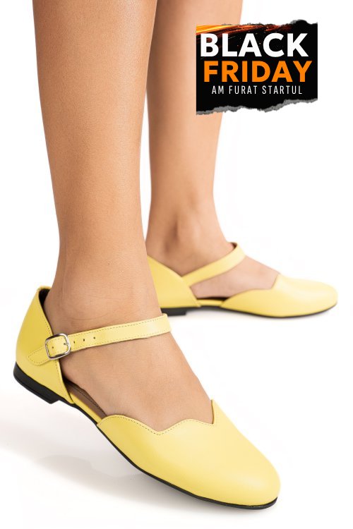 Balerini galbeni piele naturala 3s7719