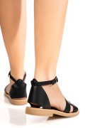 SANDALE NEGRE PIELE NATURALA VS77ESUVIO