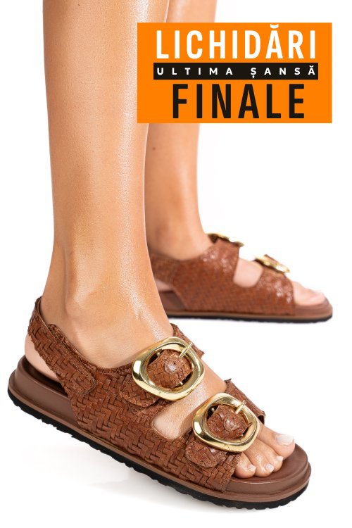 Sandale maro piele naturala ts77im-a4110