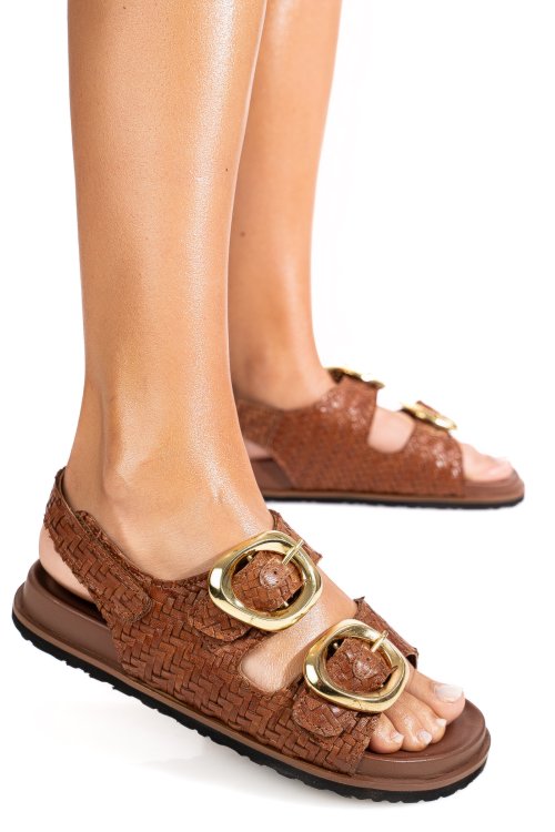 Sandale maro piele naturala ts77im-a4110