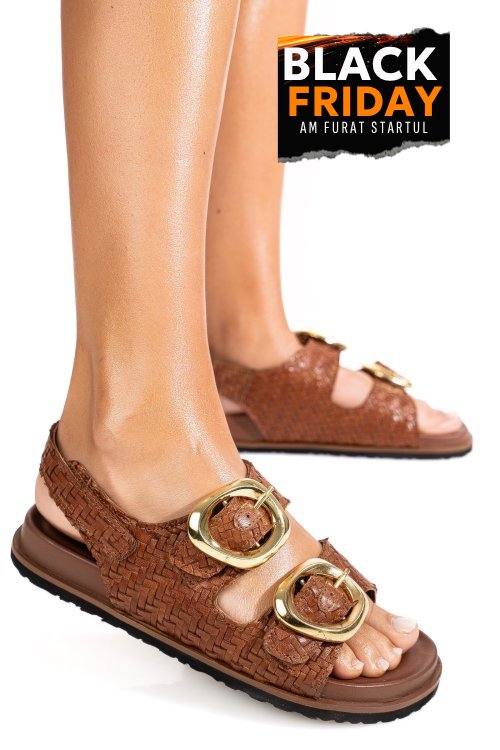 Sandale maro piele naturala ts77im-a4110