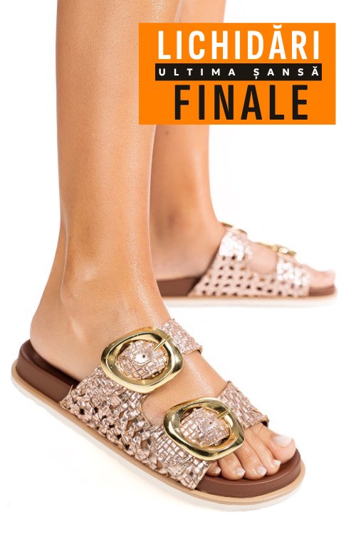 Papuci bronz piele naturala ts77im-a4111