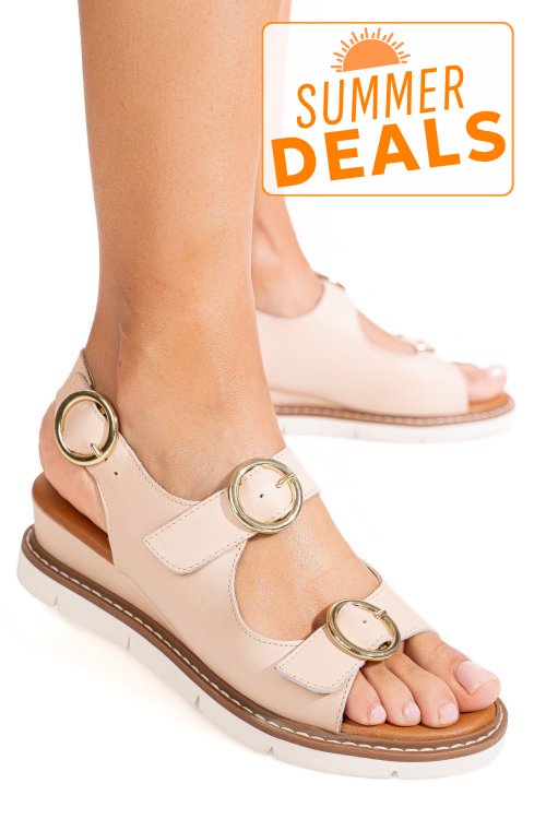 Sandale nude piele naturala ts77im-a3753