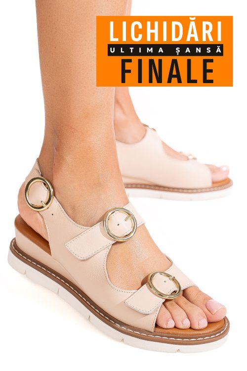 Sandale nude piele naturala ts77im-a3753