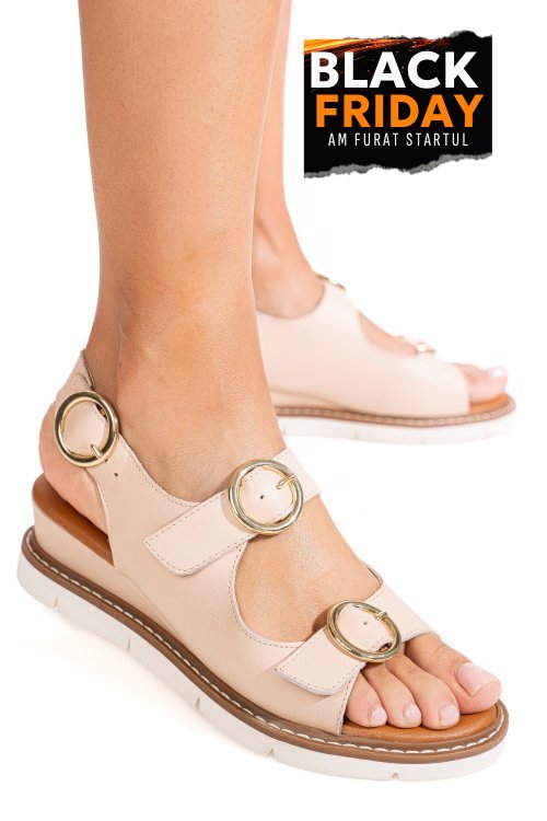 Sandale nude piele naturala ts77im-a3753