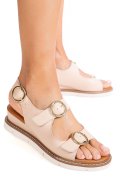SANDALE NUDE PIELE NATURALA TS77IM-A3753