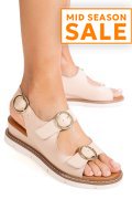 SANDALE NUDE PIELE NATURALA TS77IM-A3753