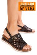 SANDALE MARO INCHIS PIELE NATURALA TS77IM-A3751