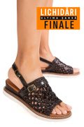 SANDALE MARO INCHIS PIELE NATURALA TS77IM-A3751