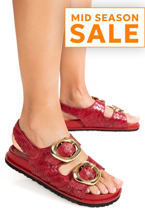 Sandale rosii piele naturala ts77im-a4110