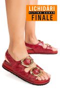 SANDALE ROSII PIELE NATURALA TS77IM-A4110