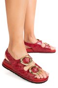 SANDALE ROSII PIELE NATURALA TS77IM-A4110