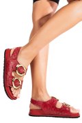 SANDALE ROSII PIELE NATURALA TS77IM-A4110