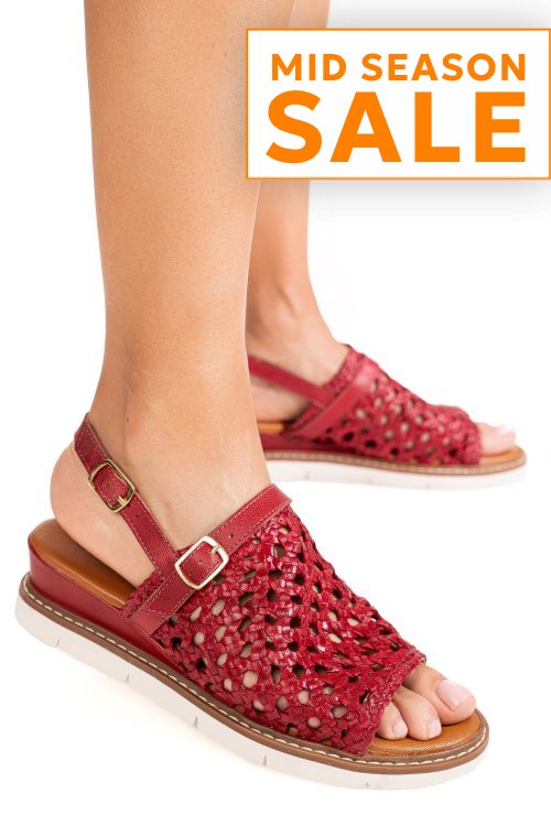 Sandale rosii piele naturala ts77im-a3751