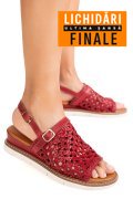 SANDALE ROSII PIELE NATURALA TS77IM-A3751