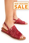 SANDALE ROSII PIELE NATURALA TS77IM-A3751