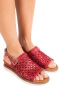 SANDALE ROSII PIELE NATURALA TS77IM-A3751