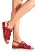 SANDALE ROSII PIELE NATURALA TS77IM-A3751