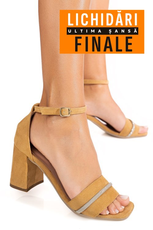 Sandale camel piele naturala intoarsa 8s77505933