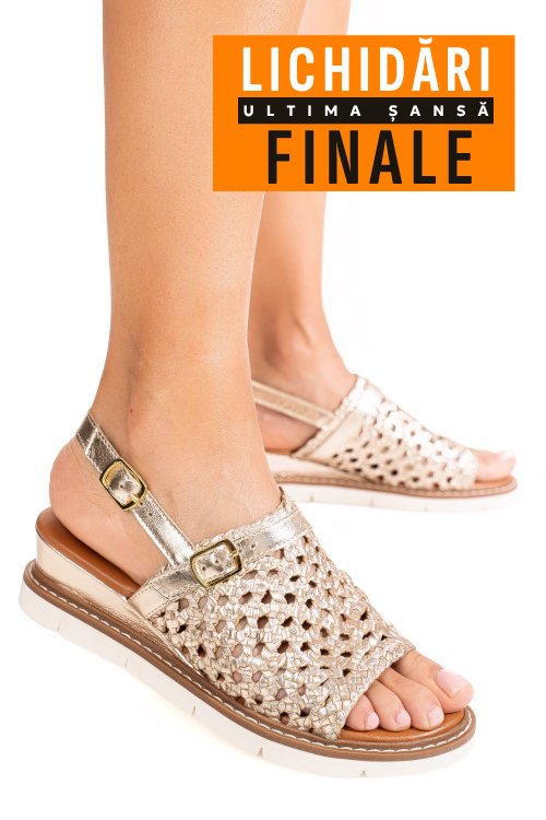 Sandale aurii piele naturala ts77im-a3751