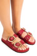 PAPUCI ROSII PIELE NATURALA TS77IM-A4111