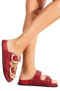 PAPUCI ROSII PIELE NATURALA TS77IM-A4111