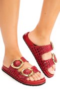 PAPUCI ROSII PIELE NATURALA TS77IM-A4111