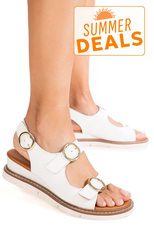 Sandale albe piele naturala ts77im-a3753