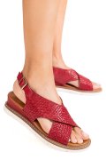 SANDALE ROSII PIELE NATURALA TS77IM-A3741
